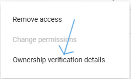 Ownership verification details Ownership verification details