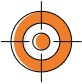 A simple orange and white target icon with four black crosshairs intersecting at the center.