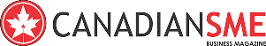 Logo of Canadian SME Business Magazine featuring a red maple leaf inside a circle on the left, with the words CANADIAN SME in bold black and red letters to the right.