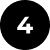 A bold white number 4 is centered inside a solid black circle on a white background.